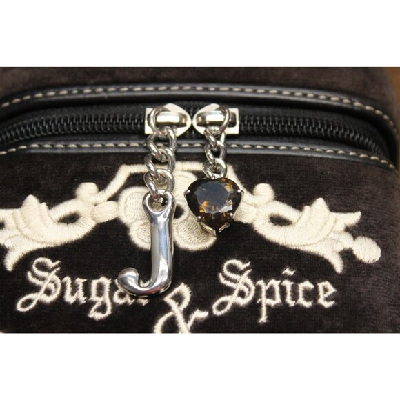 JUICY COUTURE Sugar‎ & Spice Velour Train Case Y2K Embroidered Makeup Bag - Picture 6 of 16